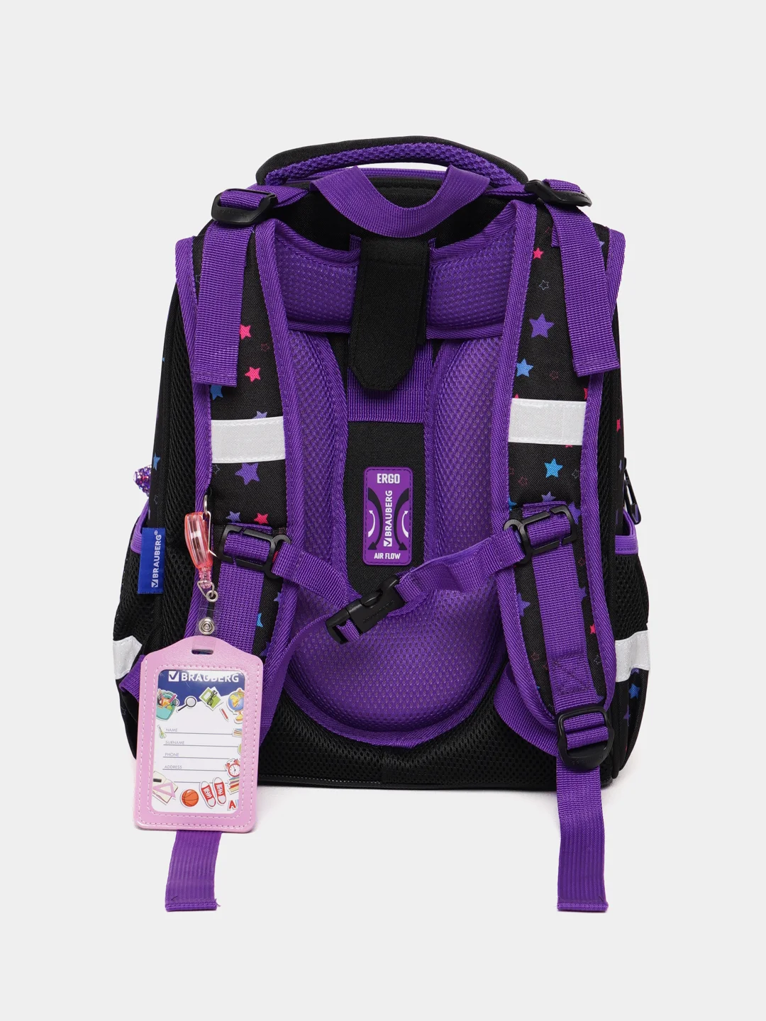 Рюкзак школьный для девочки Brauberg Premium, 2 отделения, с брелком, Neon cat, 271352