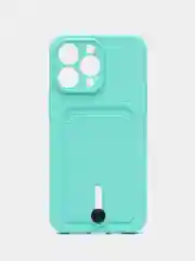 Мятный чехол силиконовый, с карманом для карты iPhone 11, 14, 12 Pro Max, 13 Pro Max, 14 Pro Max
