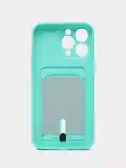 Мятный чехол силиконовый, с карманом для карты iPhone 11, 14, 12 Pro Max, 13 Pro Max, 14 Pro Max