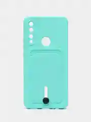 Бирюзовый чехол на Huawei P Smart Z, Honor 9X, 9X Premium, силиконовый, с карманом для карты