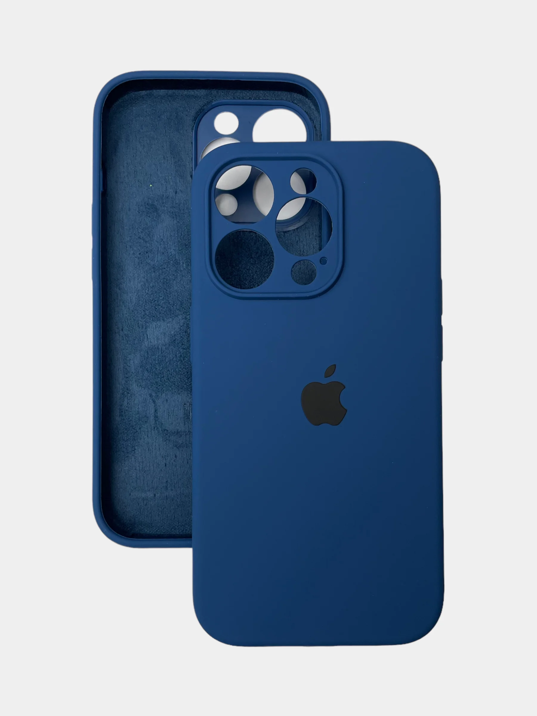 Синий чехол Silicone Case iPhone 11, 13, 14, Pro, Max, с закрытым низом, айфон, силикон кейс