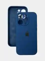 Синий чехол Silicone Case iPhone 11, 13, 14, Pro, Max, с закрытым низом, айфон, силикон кейс