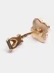 Золотой серьги женские клипсы "Клевер", серьги-гвоздики