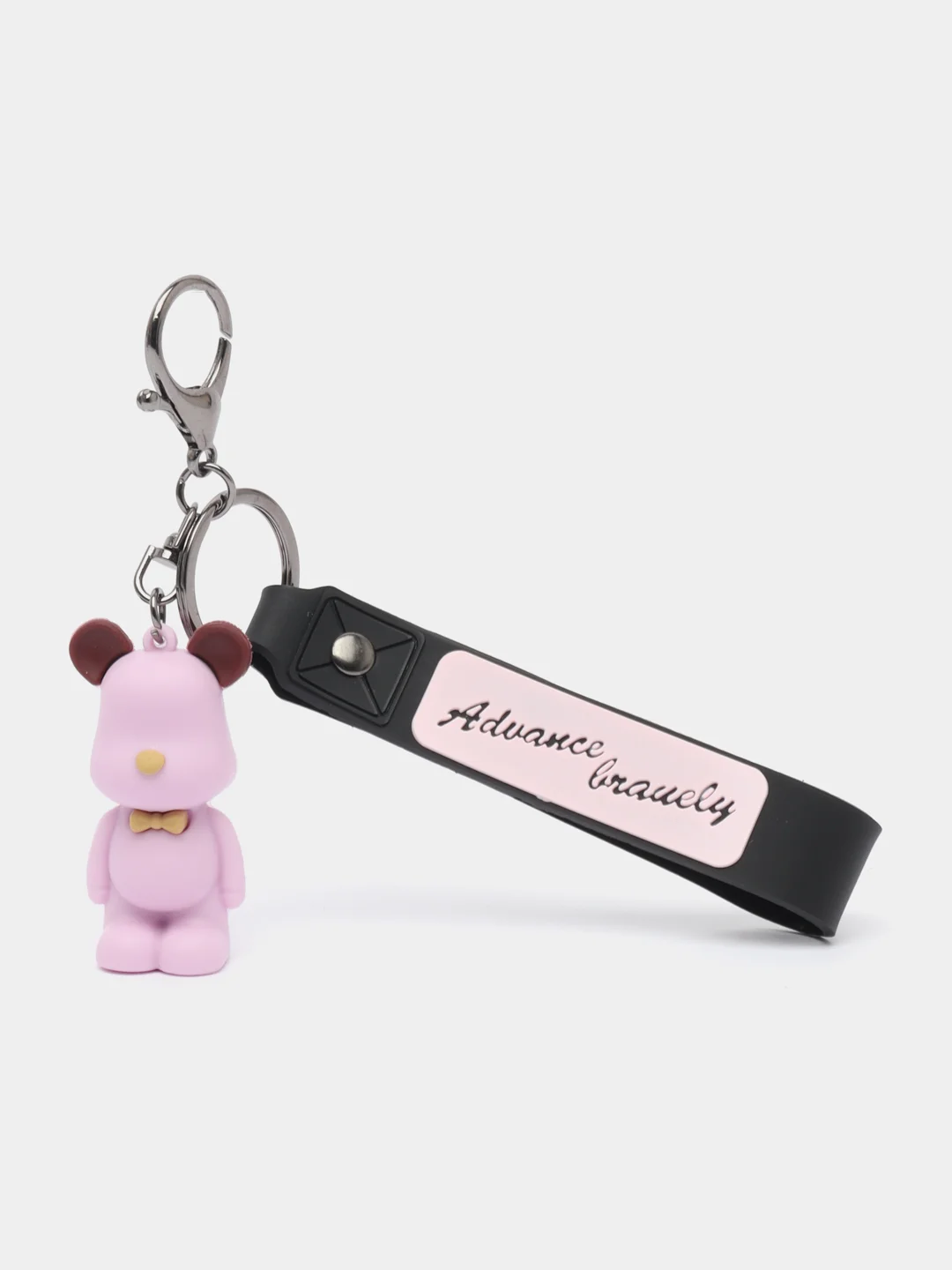 Розовый брелок для ключей Bearbrick "Мишка", с карабином