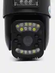 Серый двойная камера поворотная + стационарная, 4MP, связь через 4G (Сим-карта),через провод LAN