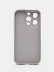 Бежевый меланж чехол для iPhone 15, 15 Plus, 15 Pro, 15 Pro Max, со стеклянной панелью и защитой камеры