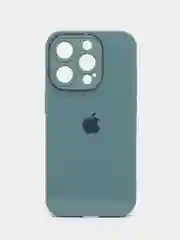 Зеленый чехол для iPhone 15, 15 Plus, 15 Pro, 15 Pro Max, со стеклянной панелью и защитой камеры