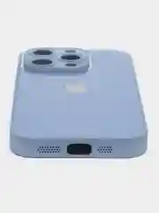 Небесно-голубой чехол для iPhone 15, 15 Plus, 15 Pro, 15 Pro Max, со стеклянной панелью и защитой камеры
