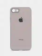 Бежевый меланж чехол для iPhone 7, iPhone 8, iPhone SE, со стеклянной панелью и защитой камеры