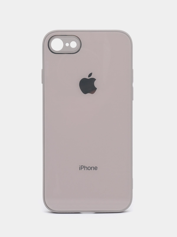 Чехол для iPhone 7, iPhone 8, iPhone SE, со стеклянной панелью и защитой камеры