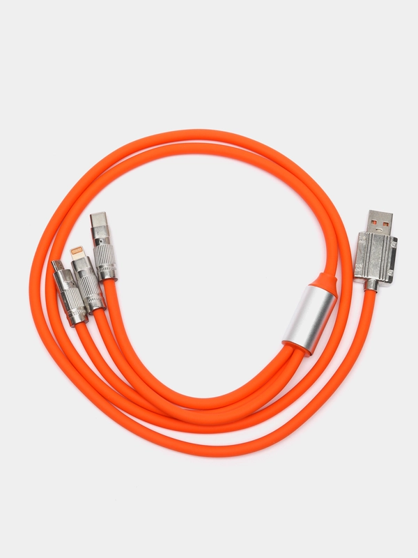 Кабель 3 в 1, 120 Вт, Type-C, Lightning, micro USB