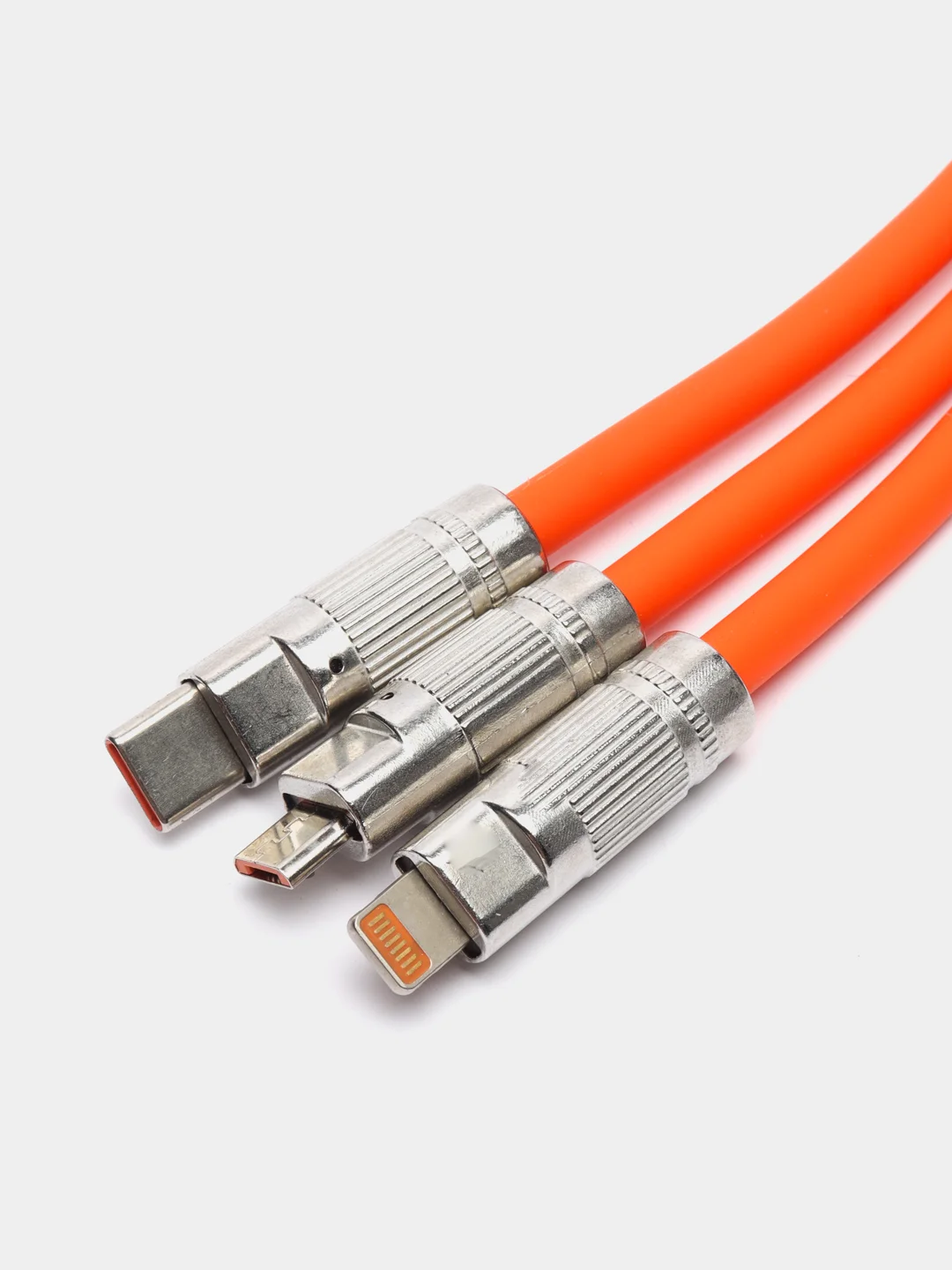 Голубой кабель 3 в 1, 120 Вт, Type-C, Lightning, micro USB