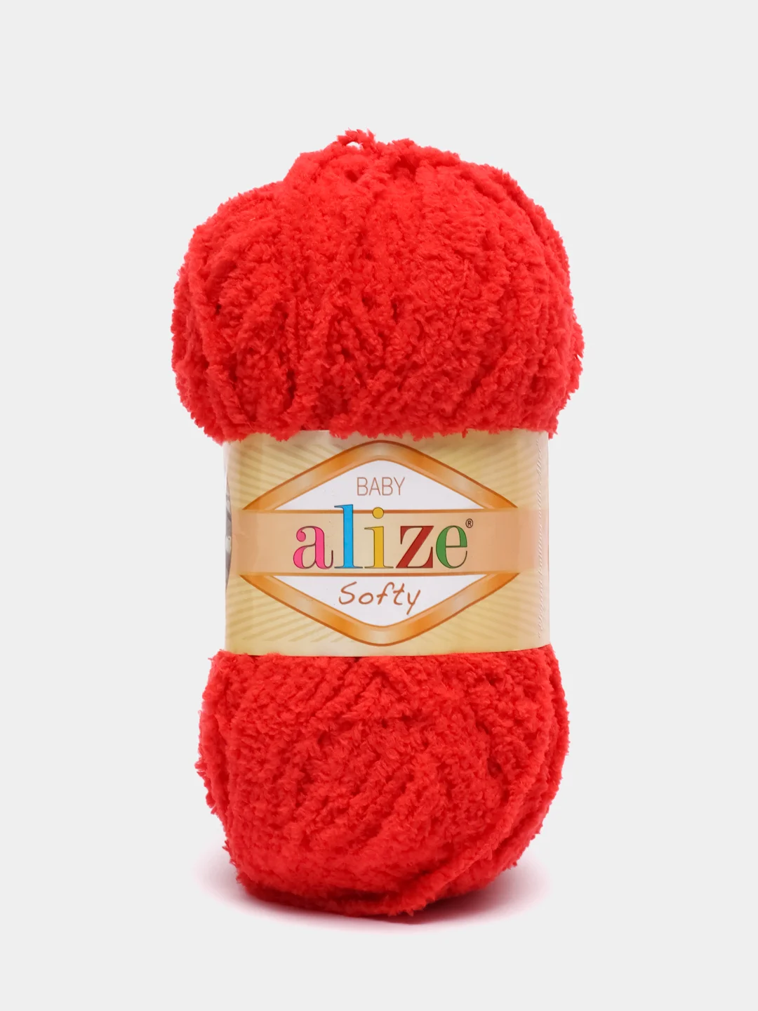 Красный пряжа Alize Softy, микрополиэстер, 50 г, 115 м