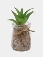 Лесной зеленый цветок искусственный в стеклянном горшке