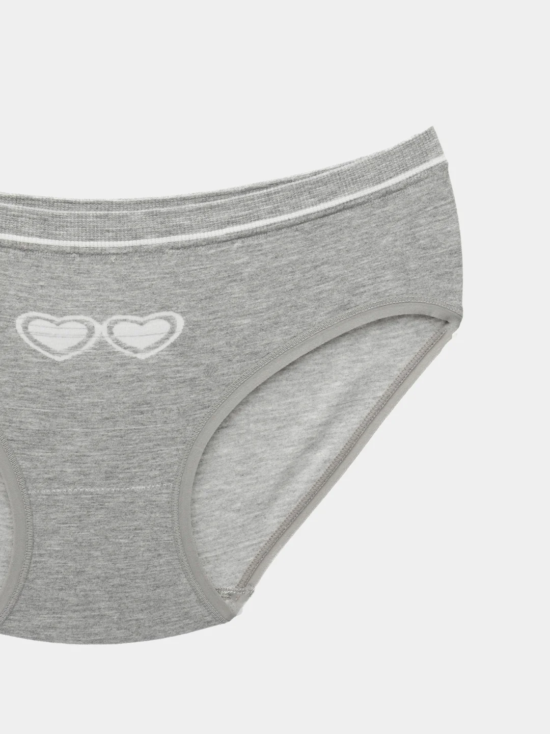 Серый трусы с сердечком, бесшовные, one size 42-48