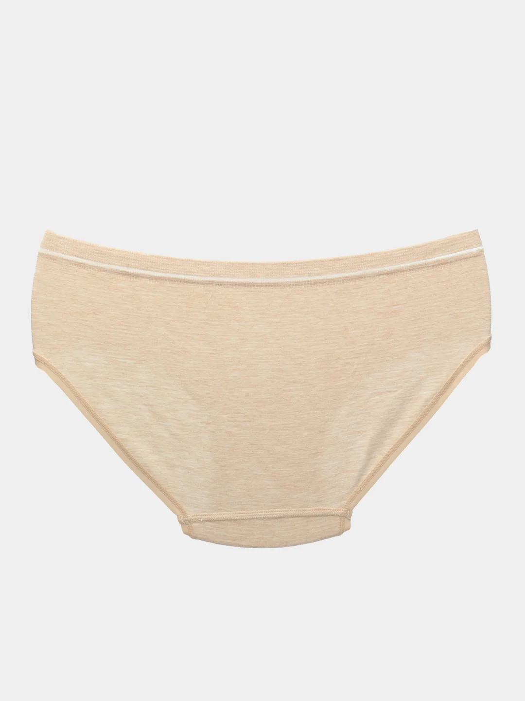 Бежевый трусы с сердечком, бесшовные, one size 42-48