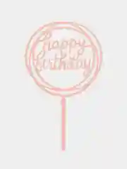Конфетный топпер на торт, "Happy Birthday" из акрила для украшения торта,круг, ромб, золото