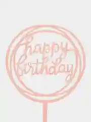 Золотой топпер на торт, "Happy Birthday" из акрила для украшения торта,круг, ромб, золото