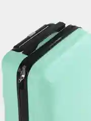 Бирюзовый пластиковый чемодан на колесах, с кодовым замком