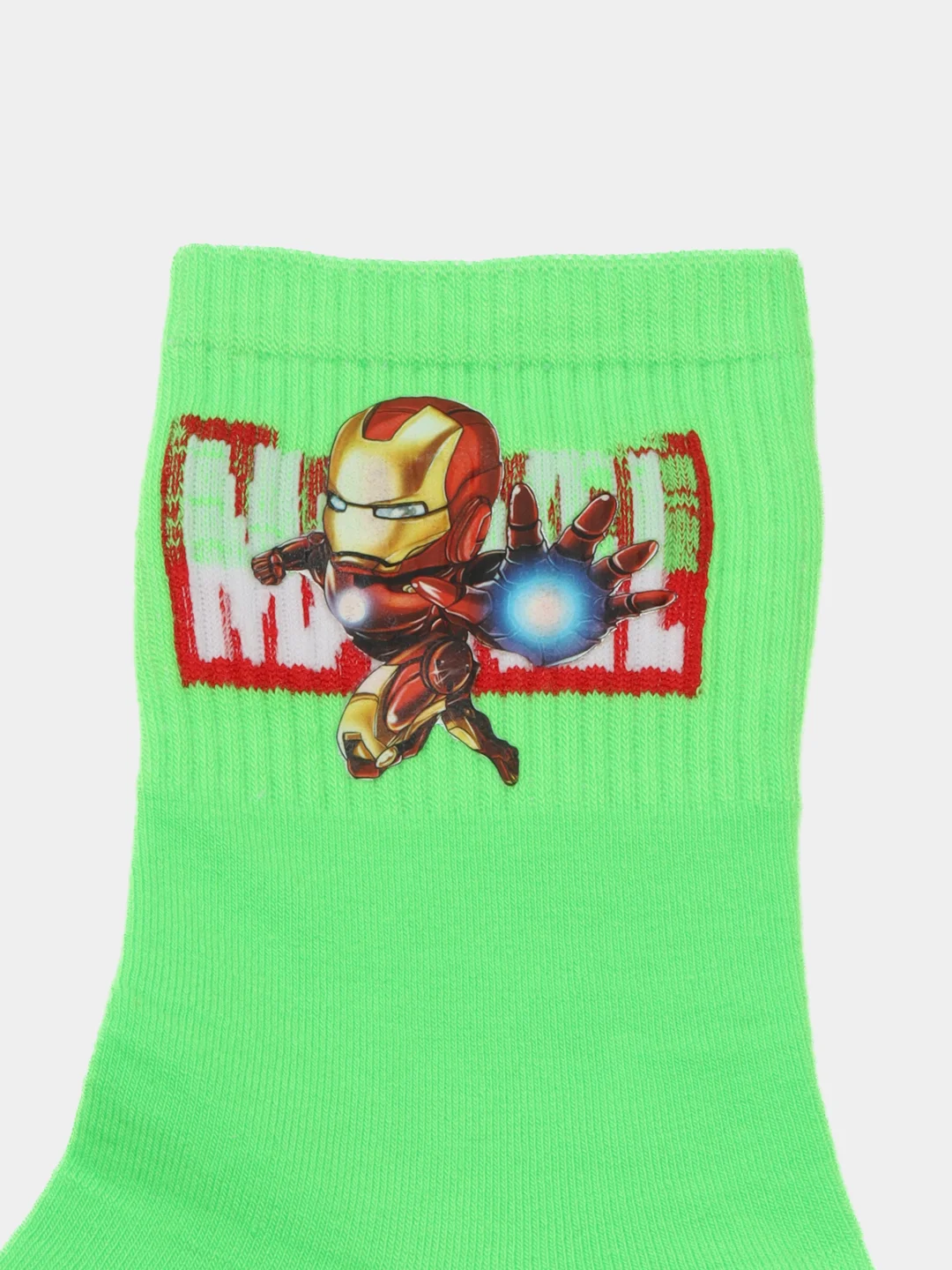 Зеленый носки яркие люминесцентные, Marvel, светящиеся герои в темноте