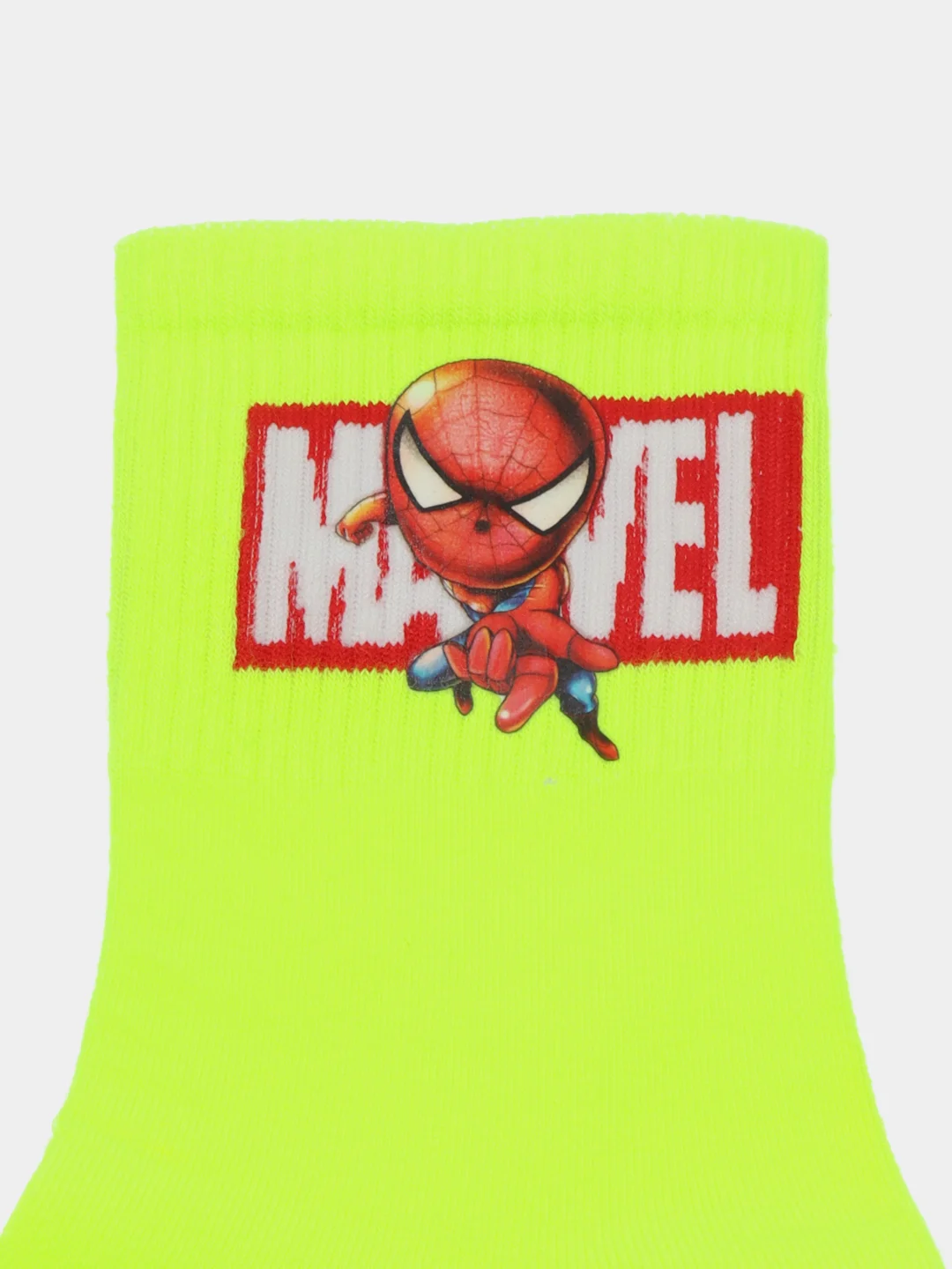 Желтый носки яркие люминесцентные, Marvel, светящиеся герои в темноте