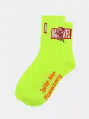 Желтый носки яркие люминесцентные, Marvel, светящиеся герои в темноте