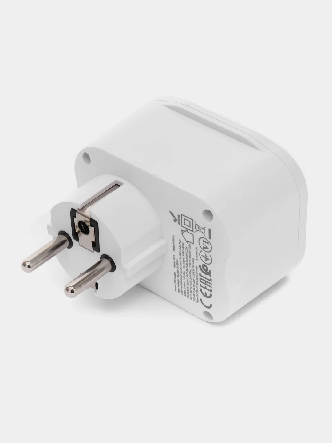 Белый сетевой фильтр Hoco NS3, 1 розетка, выходы 2xUSB, QC3.0, 18W, Type-C, PD20W