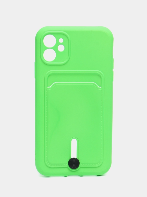 Чехол силиконовый, с карманом для карты iPhone 11, 14, 12 Pro Max, 13 Pro Max, 14 Pro Max