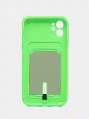 Мятный чехол силиконовый, с карманом для карты iPhone 11, 14, 12 Pro Max, 13 Pro Max, 14 Pro Max