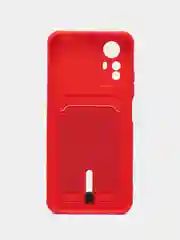 Желтый чехол силиконовый, с карманом для карты Xiaomi Redmi 12, Redmi Note 11 4G, Note 11S