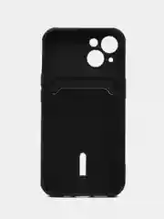 Угольный чехол силиконовый, с карманом для карты iPhone 11, 14, 12 Pro Max, 13 Pro Max, 14 Pro Max