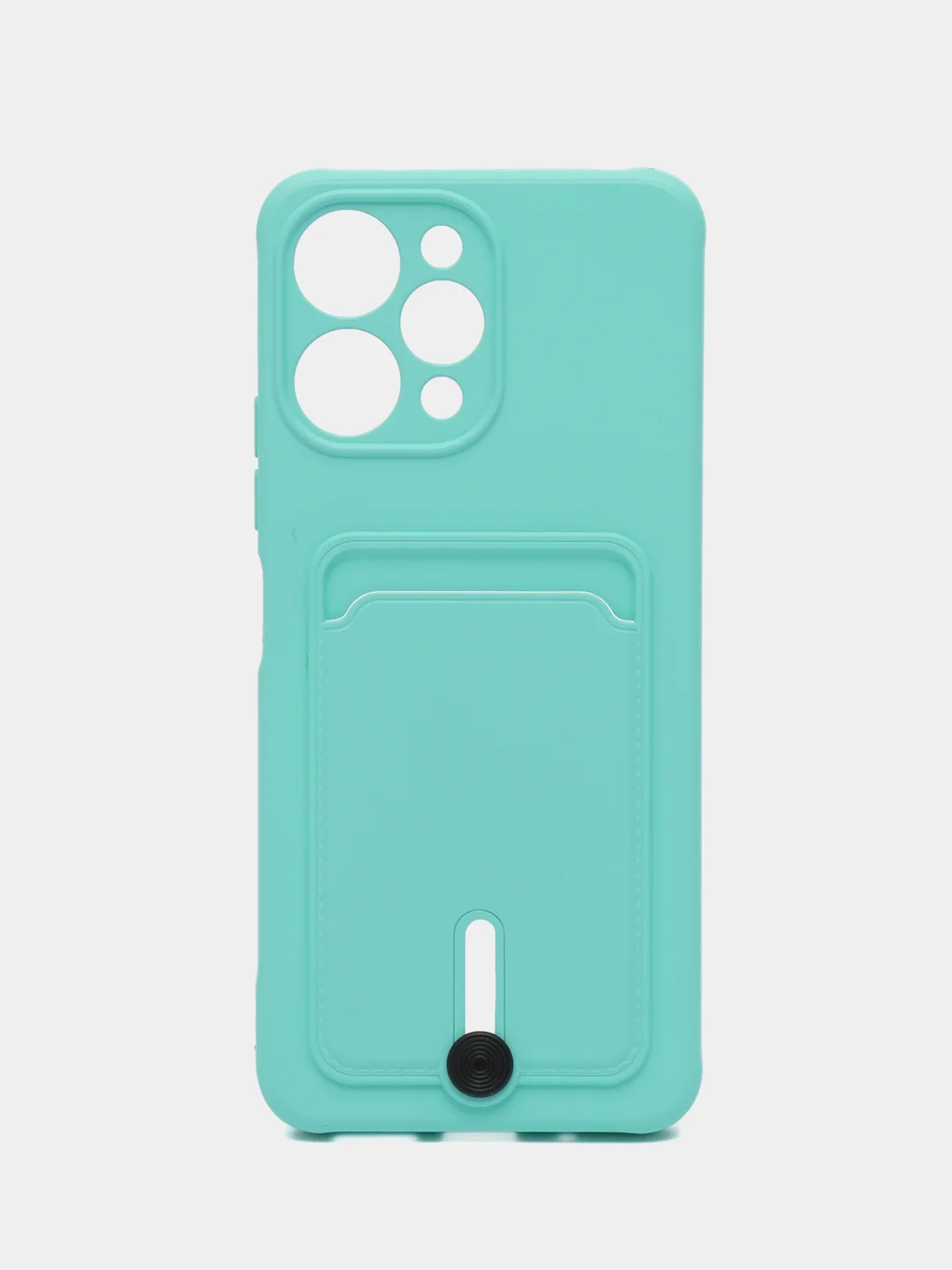 Бирюзовый чехол силиконовый, с карманом для карты Xiaomi Redmi 12, Redmi Note 11 4G, Note 11S