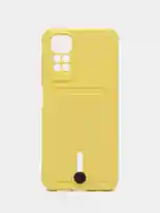 Желтый чехол силиконовый, с карманом для карты Xiaomi Redmi 12, Redmi Note 11 4G, Note 11S