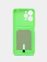 Салатовый чехол силиконовый, с карманом для карты Xiaomi Redmi 12, Redmi Note 11 4G, Note 11S