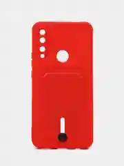 Красный чехол на Huawei P Smart Z, Honor 9X, 9X Premium, силиконовый, с карманом для карты