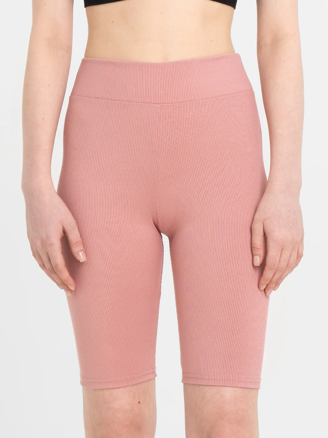 Коралловый меланж велосипедки в рубчик "Sport Collection"