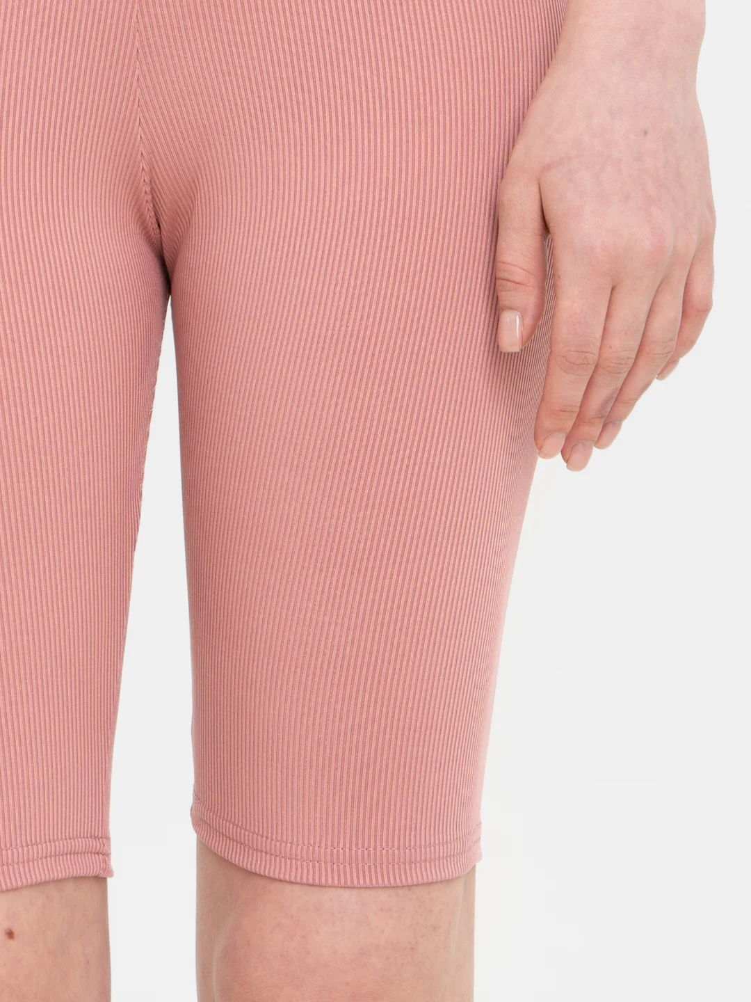 Коралловый меланж велосипедки в рубчик "Sport Collection"