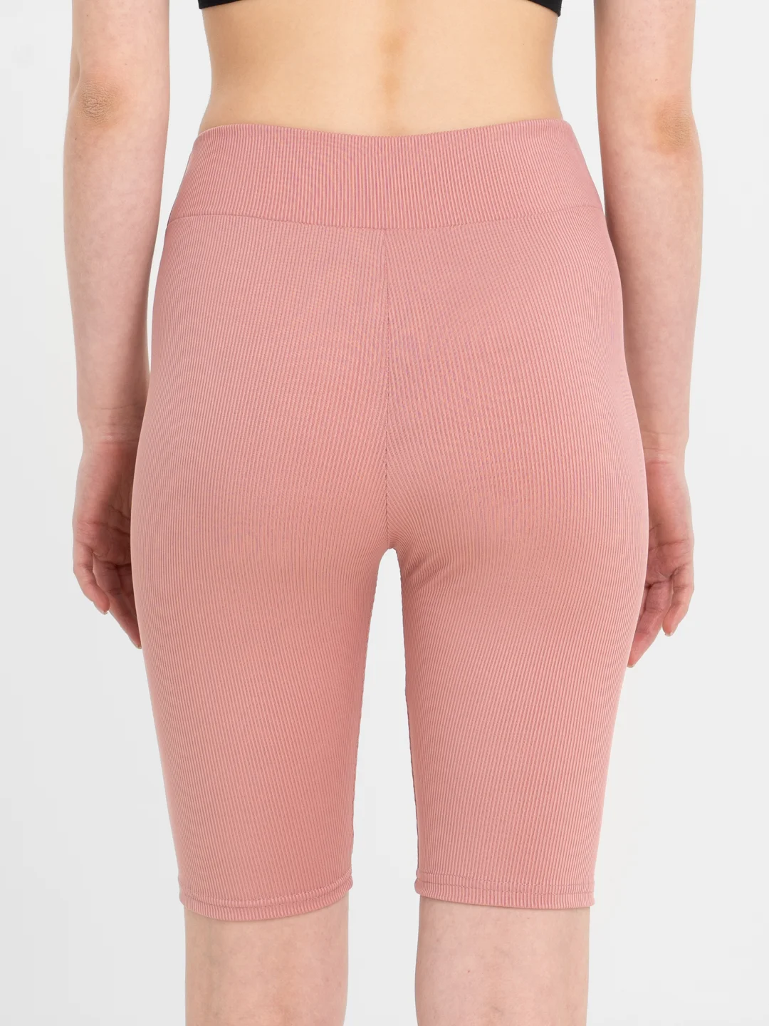 Коралловый меланж велосипедки в рубчик "Sport Collection"