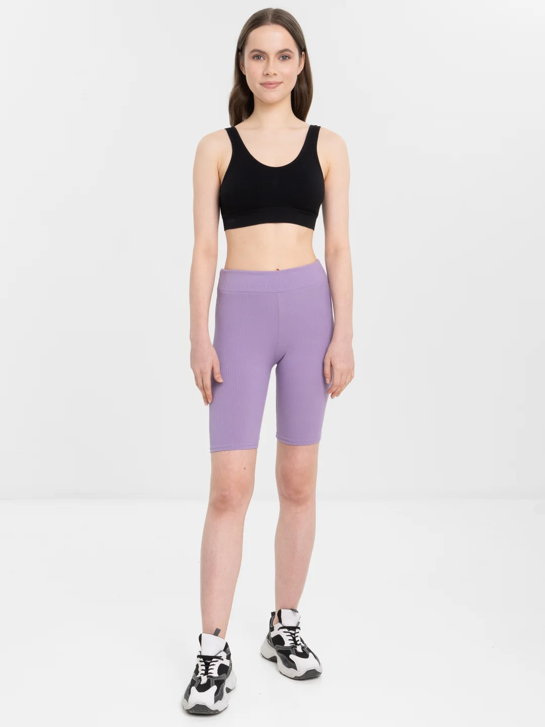 Сиреневый велосипедки в рубчик "Sport Collection"