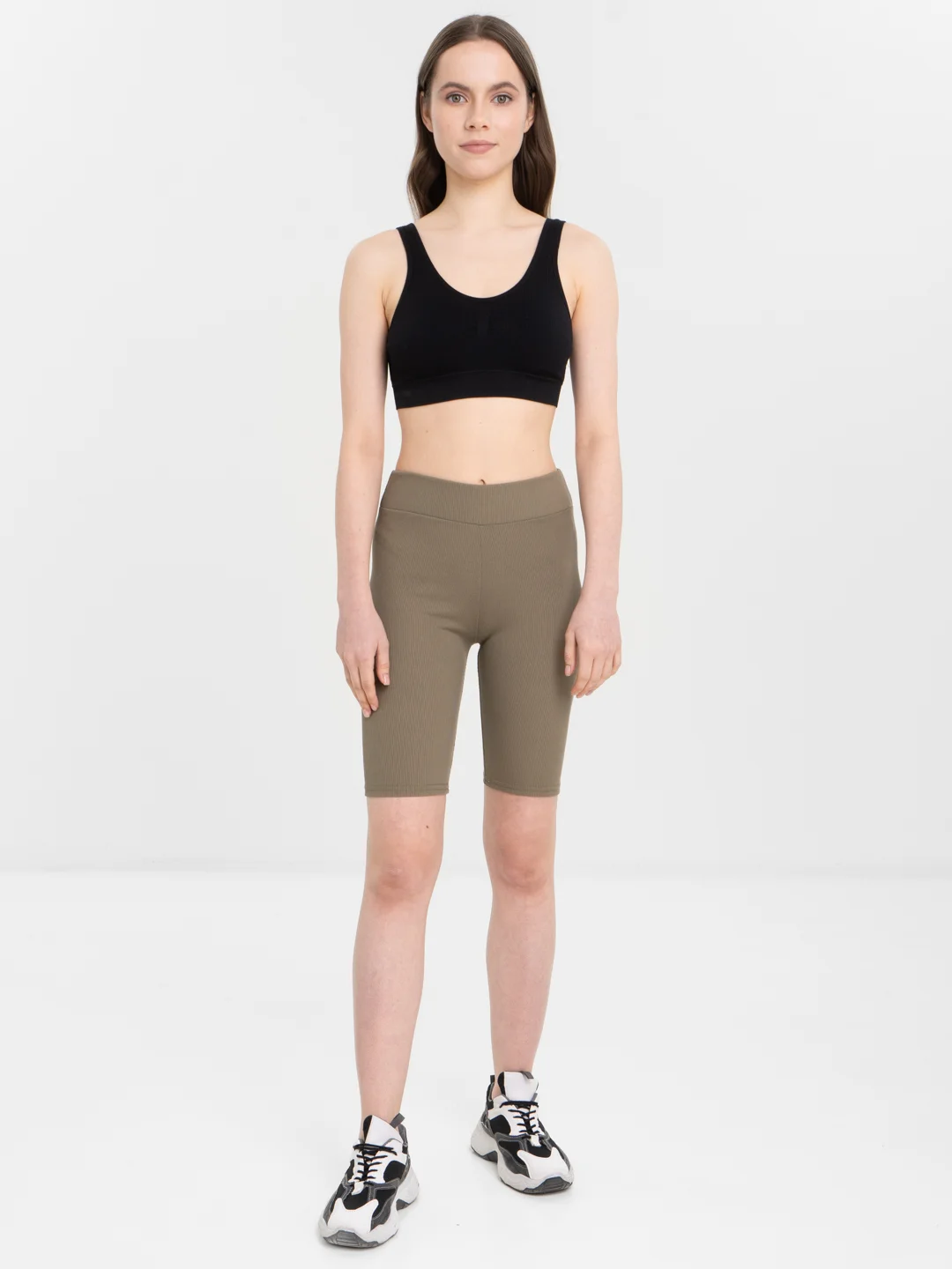 Зелёный хаки велосипедки в рубчик "Sport Collection"