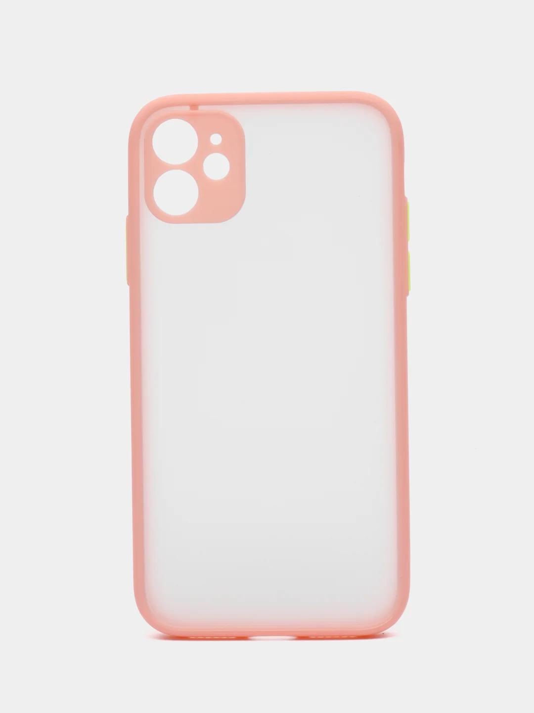 Розовый чехол для Apple iPhone 11, чехол матовый на Айфон 11 с цветными кнопками