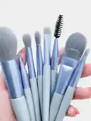 Лазурный кисти для макияжа, кисточки в чехле, 8 штук