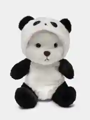 Черный мягкая игрушка Мишка в капюшоне