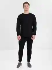 Черный термобелье мужское, с начесом: лонгслив и кальсоны