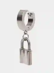 Серый меланж сережка-кольцо из нержавеющей стали с крестом и черепом, мужская серьга, женская моно-серьга