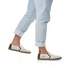 Белый слипоны мужские Rieker из натуральной кожи