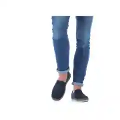 Темно-синий слипоны мужские Rieker из комбинированных дышащих материалов