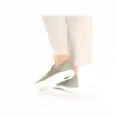 Зелёный хаки кеды женские Rieker из натуральной кожи
