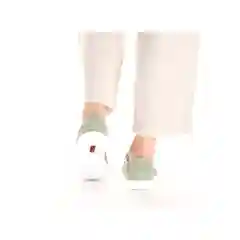 Зелёный хаки кеды женские Rieker из натуральной кожи