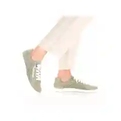Зелёный хаки кеды женские Rieker из натуральной кожи